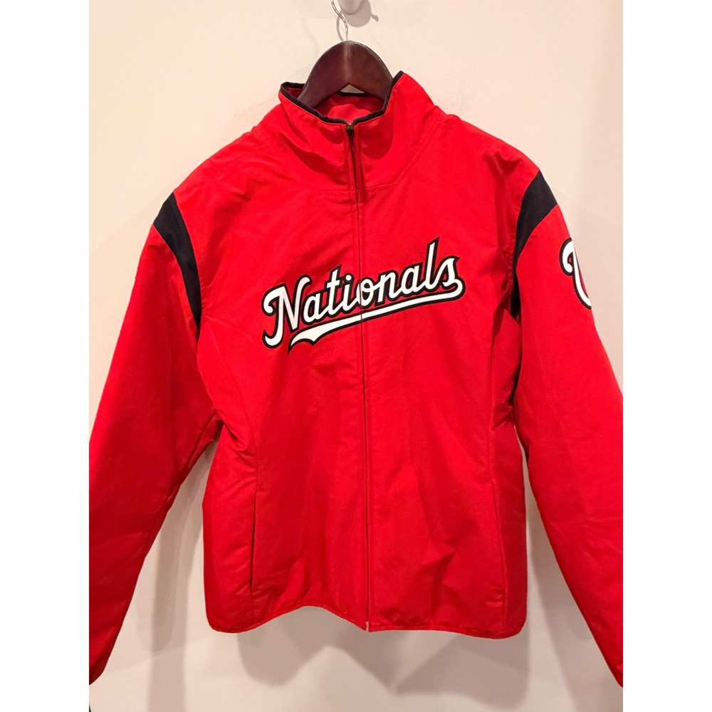 Majestic Washington Nationals MLB Therma‎ Base Jacket Red Womens Large WJ27